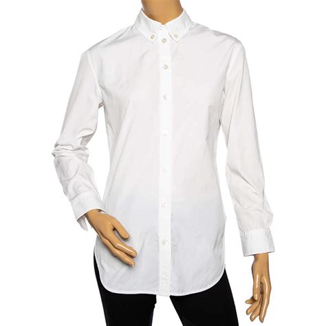 burberry white cotton-jersey sweatshirt|Burberry white button down shirt.